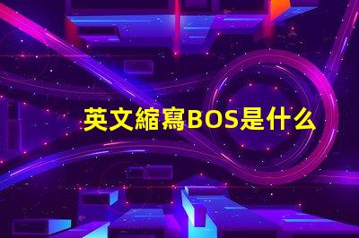 英文縮寫BOS是什么意思 英文縮寫POM是什么意思